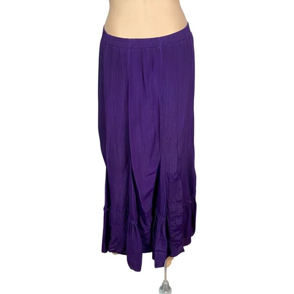 Vtg Coldwater Creek Deep Purple Godet Renaissance Romantic Maxi Skirt SZ M - Picture 6 of 9